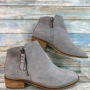 Blondo Gray Suede Waterproof Ankle Boots
